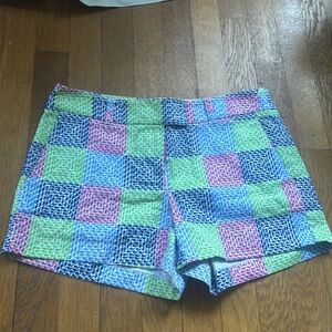 VINEYARD VINES Womens Whale Print Shorts Plaid Multicolor Pastels